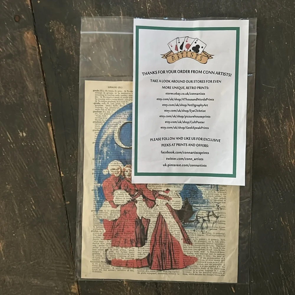 Handmade White Christmas print - Christmas, new in plastic sleeve! - Picture 5 of 5